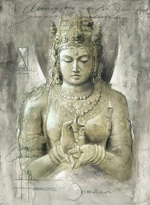 Tuinposter van Joadoor - Buddha 1