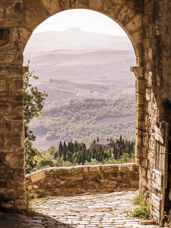 Tuinposter 'Toscaanse doorkijk'