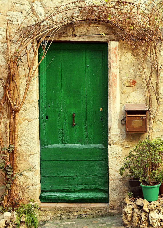 Tuinposter 'Groene deur '