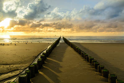 Tuinposter van Avond op het strand