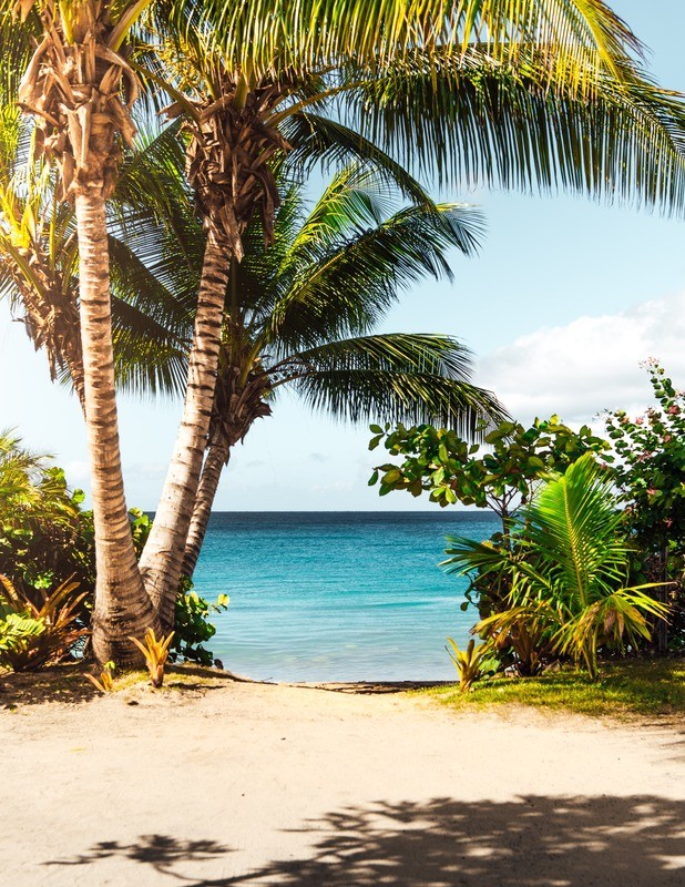 Tuinposter 'Pad naar strand '