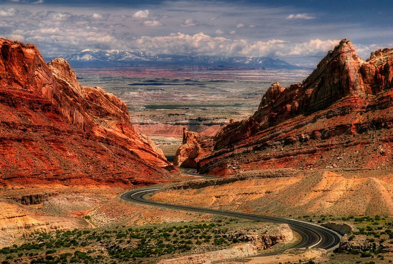 Tuinposter 'Grand Canyon met weg'