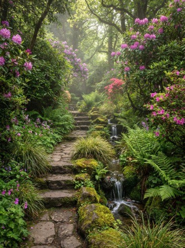 Teun's Tuinposters - Watertrapje in groen