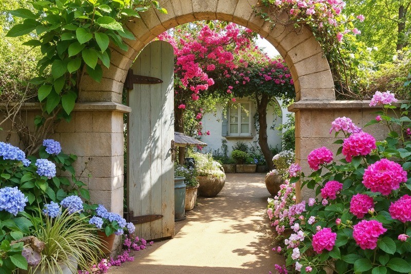 Tuinposter 'Binnenplaatsje '