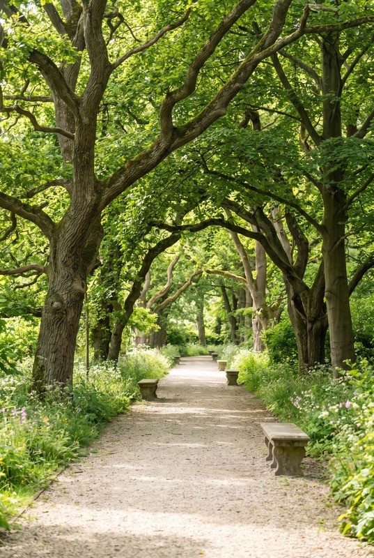 Tuinposter 'Tunnel van bomen'
