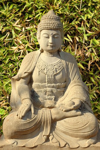 Teun's Tuinposters - Boeddha met bamboe