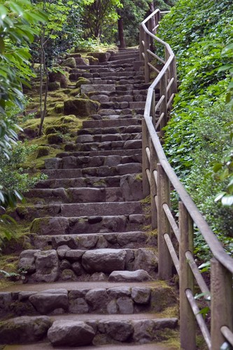 Teun's Tuinposters - Stenen trap naar boven