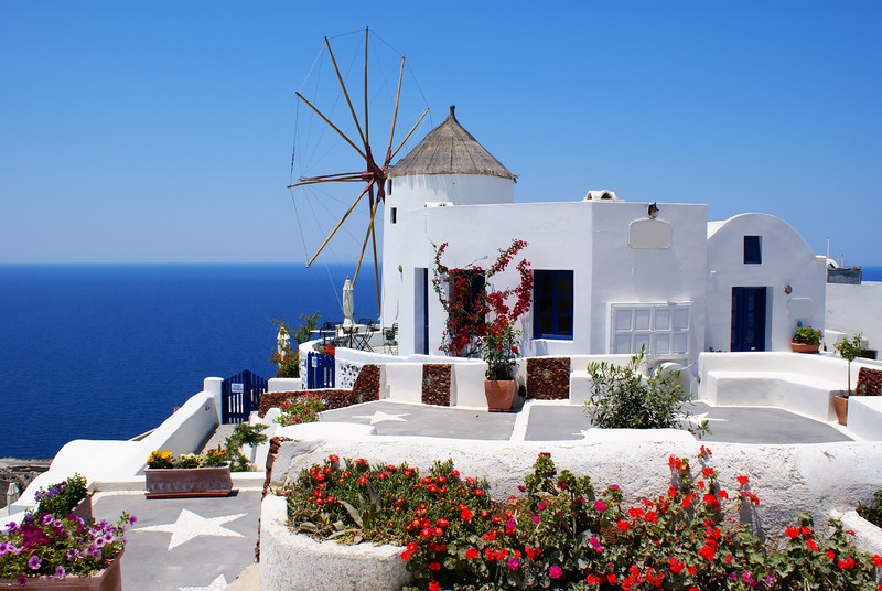 Tuinposter 'Griekse molen'