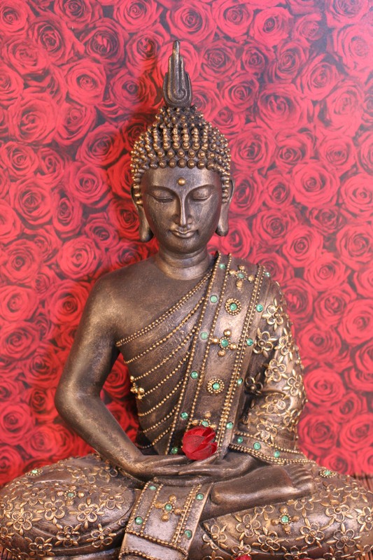 Tuinposter 'Boeddha in lotushouding'