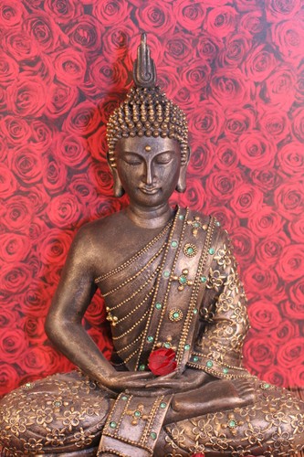 Teun's Tuinposters - Boeddha in lotushouding