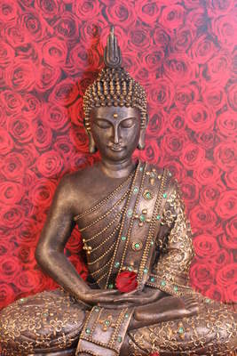 Tuinposter van Boeddha in lotushouding